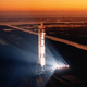 The Apollo 13 Saturn rocket being rolled out to the launch pad in 1970.